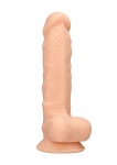 Realrock Dildo 17,8CM przyssawka JĄDRA - Silicone Dildo With Balls - Flesh - 17,8 cm