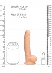 Realrock Dildo 17,8CM przyssawka JĄDRA - Silicone Dildo With Balls - Flesh - 17,8 cm