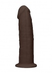 Realrock Dildo 19,2CM przyssawka bez jąder REAL - Silicone Dildo Without Balls - Brown - 19,2 cm
