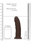 Realrock Dildo 19,2CM przyssawka bez jąder REAL - Silicone Dildo Without Balls - Brown - 19,2 cm