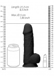 Realrock Dildo 21,6CM przyssawka JĄDRA - Silicone Dildo With Balls - Black - 21,6 cm