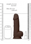 Realrock Dildo 21,6CM przyssawka JĄDRA - Silicone Dildo With Balls - Brown - 21,6 cm