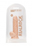 Realrock Dildo 21,6CM przyssawka JĄDRA - Silicone Dildo With Balls - Flesh - 21,6 cm