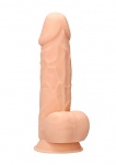 Realrock Dildo 21,6CM przyssawka JĄDRA - Silicone Dildo With Balls - Flesh - 21,6 cm