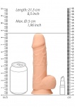 Realrock Dildo 21,6CM przyssawka JĄDRA - Silicone Dildo With Balls - Flesh - 21,6 cm