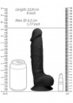 Realrock Dildo 22,8CM przyssawka JĄDRA - Silicone Dildo With Balls - Black - 22,8 cm