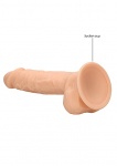 Realrock Dildo 22,8CM przyssawka JĄDRA - Silicone Dildo With Balls - Flesh - 22,8 cm