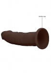 Realrock Dildo 22,8CM przyssawka JĄDRA - Silicone Dildo With Balls - Brown - 22,8 cm