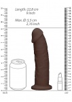 Realrock Dildo 22,8CM przyssawka JĄDRA - Silicone Dildo With Balls - Brown - 22,8 cm