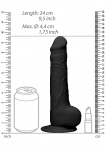 Realrock Dildo 24CM przyssawka JĄDRA - Silicone Dildo With Balls - Black - 24 cm