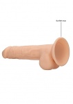 Realrock Dildo 24CM przyssawka JĄDRA - Silicone Dildo With Balls - Flesh - 24 cm