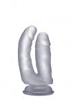 Realrock Dildo 6,5" podwójne przyssawka - Realistic Double Cock - 6,5 Inch - Translucent