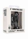 Realrock Dildo 6" wibrujące PRZYSSAWKA - Vibrating Realistic Cock - 6" - Black