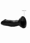 Realrock Dildo 6" wibrujące PRZYSSAWKA - Vibrating Realistic Cock - 6" - Black