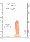 Realrock Dildo 6" wibrujące PRZYSSAWKA - Vibrating Realistic Cock - 6" - Skin