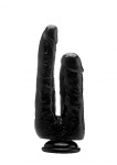 Realrock Dildo 9" podwójne przyssawka - Realistic Double Cock - 9 Inch - Black