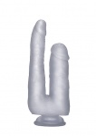 Realrock Dildo 9" podwójne przyssawka - Realistic Double Cock - 9 Inch - Translucent