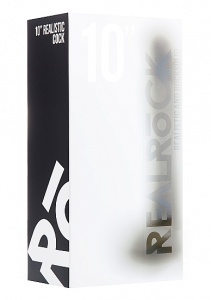 Realrock Realistyczne dildo z jądrami 10" - Realistic Cock - 10" - With Scrotum - Black