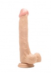 Realrock Realistyczne dildo z jądrami 10" - Realistic Cock - 10" - With Scrotum - Skin