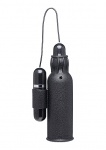 Silikonowa nakładka na penisa z wibrującym pociskiem - czarny AF915 - Lightning Stroke Silicone Stroker with Vibrating Bullet - Black