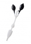 Podwójna lewatywa dwie pompki - Silicone Anal Catheter With Bulbs - RU710