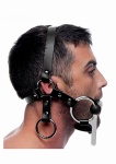 Uprząż na głowę z kneblem - Steed Silicone Bit and Bridle Head Harness - czarna AF146