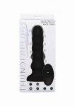 Falujący wibrator analny z pilotem - Silicone Vibrating & Squirming Plug - czarny AF947