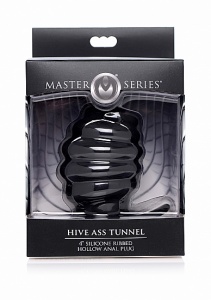 Silikonowy korek analny prążkowany - czarny AF982-LARGE - Hive Ass Tunnel - LARGE