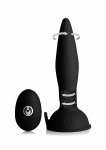 Silikonowy korek analny z pilotem - Turbo Ass-Spinner Silicone Anal Plug with Remote Control - czarny AG247