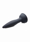 Silikonowy korek analny z pilotem - Turbo Ass-Spinner Silicone Anal Plug with Remote Control - czarny AG247