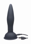 Silikonowy korek analny z pilotem - Turbo Ass-Spinner Silicone Anal Plug with Remote Control - czarny AG247