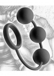 Silikonowy pierścień na penisa z kulkami analnymi - Silicone Cock Ring with 3 Weighted Balls - TF1932