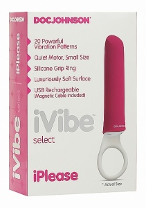 Silikonowy Wibrator z okrągłym uchwytem - 6026-05-BX - iPlease - Pink 