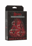 SONDA DO CEWKI MOCZOWEJ 2402-15-BX - Ring & Plug Set - Silicone & Stainless Steel Cock Accessory - Si