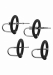 SONDA DO CEWKI MOCZOWEJ 2402-15-BX - Ring & Plug Set - Silicone & Stainless Steel Cock Accessory - Si
