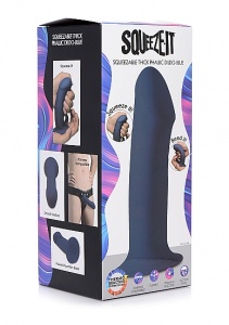 Sprężyste Termo Dildo Silexpan - Squeezable Thick Phallic Dildo - niebieskie AG473-BLUE