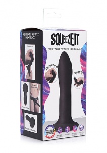 Sprężyste Termo Dildo Silexpan - Squeezable Slender Dildo - czarne AG474-BLACK