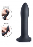 Sprężyste Termo Dildo Silexpan - Squeezable Slender Dildo - czarne AG474-BLACK