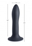 Sprężyste Termo Dildo Silexpan - Squeezable Slender Dildo - czarne AG474-BLACK