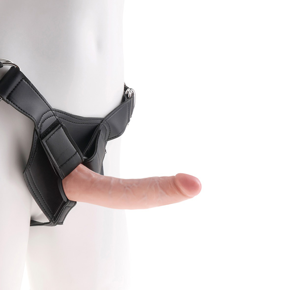 Sexshop - King Cock Strap-On Harness with 7 Inch Cock Flesh  - Strap on z dildo - 18 cm - online