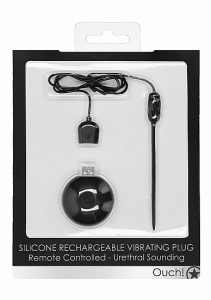 STYMULACJA CEWKI MOCZOWEJ wibracje - Silicone Rechargeable Vibrating Plug - Black