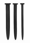 STYMULACJA CEWKI MOCZOWEJ zestaw 3 sztuki - Silicone Rugged Nail Plug Set - Urethral Sounding - Black