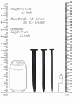 STYMULACJA CEWKI MOCZOWEJ zestaw 3 sztuki - Silicone Screw Plug Set - Urethral Sounding - Black