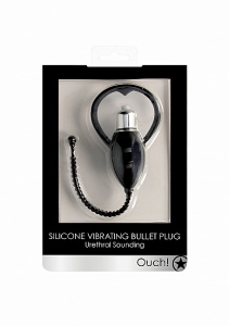 STYMULACJA CEWKI MOCZOWEJ wibracja - Urethral Sounding Vibrating Bullet Plug - Black