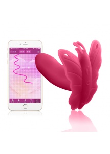 SexShop - Stymulator motylek sterowany smartfonem telefonem - Realov Lydia I Smart Butterfly Vibe Różowy - online