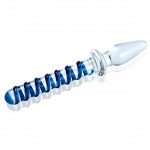 SexShop - Szklane dildo i plug analny Max Passion - Glass Dildo Blue - online