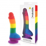 SexShop - Tęczowe dildo z jądrami LGBT - Pride Dildo Silicone Rainbow Dildo with Balls  - online