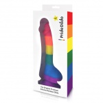 SexShop - Tęczowe dildo z jądrami LGBT - Pride Dildo Silicone Rainbow Dildo with Balls  - online