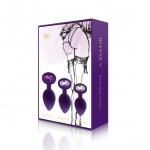 SexShop - Trzy plugi analne z klejnotem - Rianne S Booty Plug Set 3x fioletowy - online