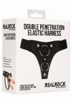 UPRZĄŻ DO PODWÓJNEJ PENETRACJI realrock SKÓRA - Double Penetration Harness - Black